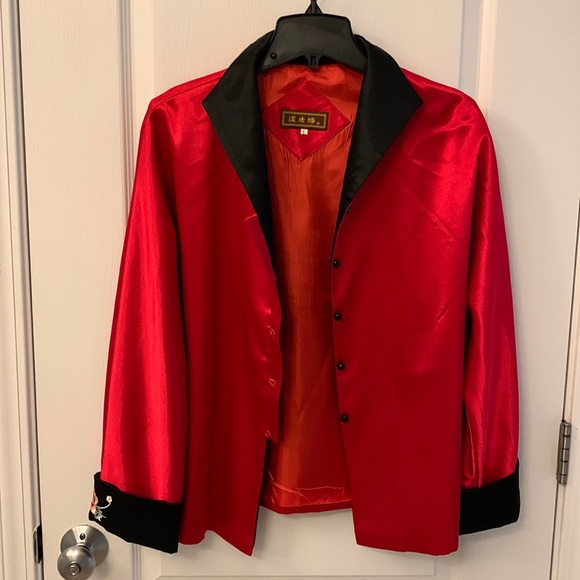Chinese Traditional Red Silk Jacket - Picture 13 of 17